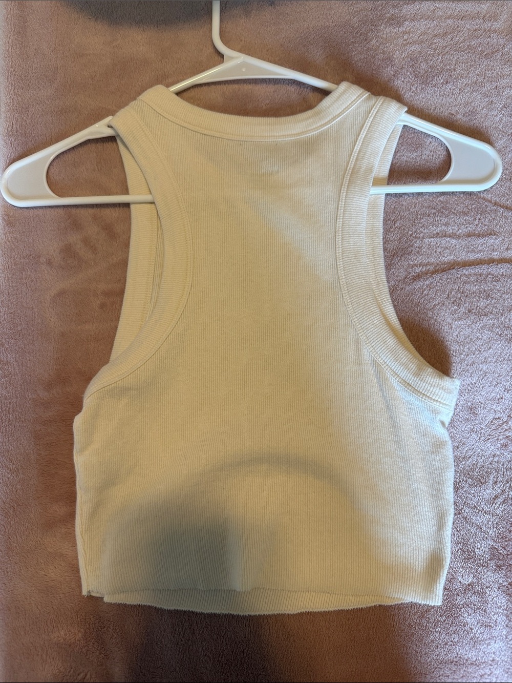 PacSun PS/Basics Ribbed Cream Crop Tank - Picture 3 of 3